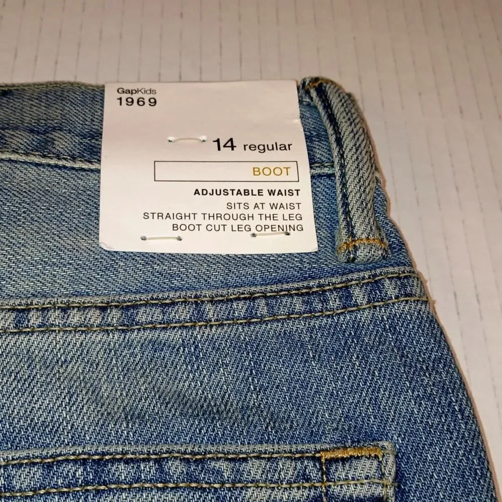 Gap Kids 1969 Boys New Blue Boot Cut Jeans - Size 14R
